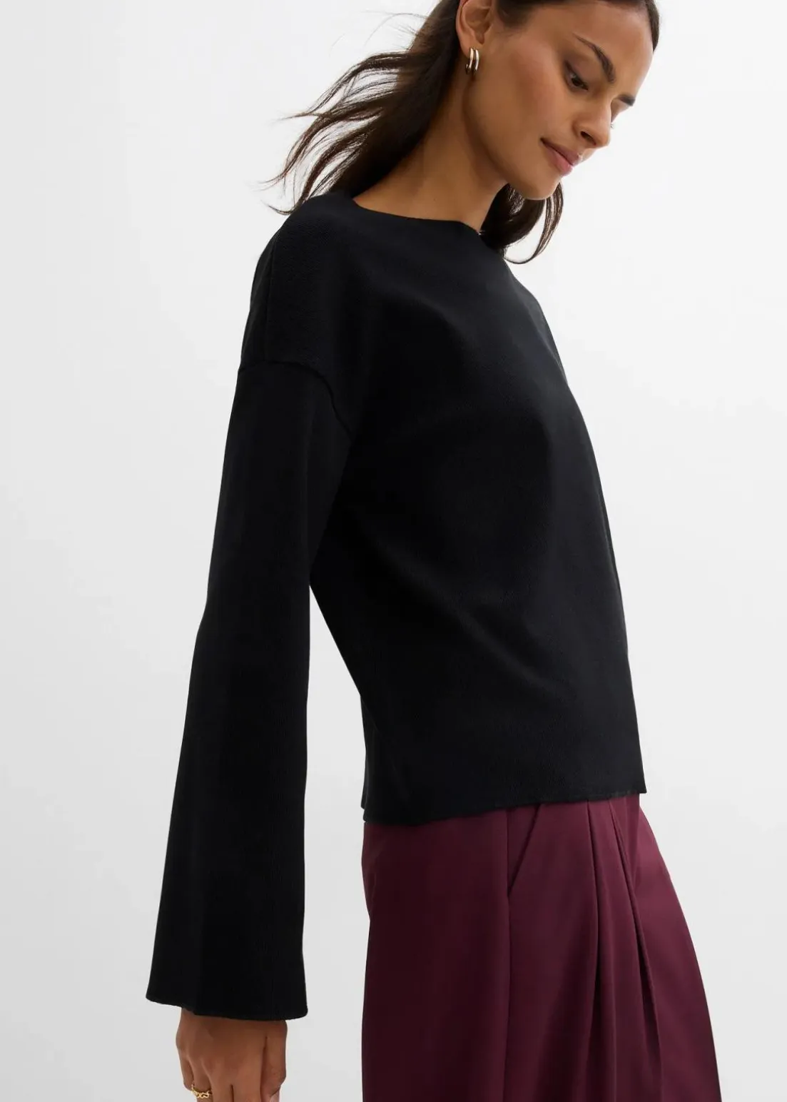 Langarmshirt aus Rippware