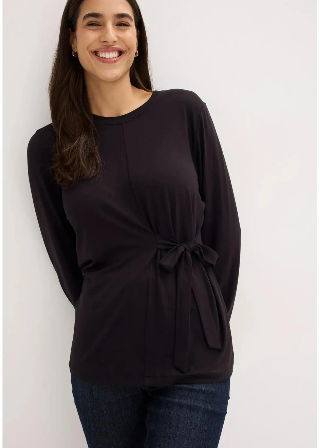 Langarmshirt aus softem Viskose-Mix