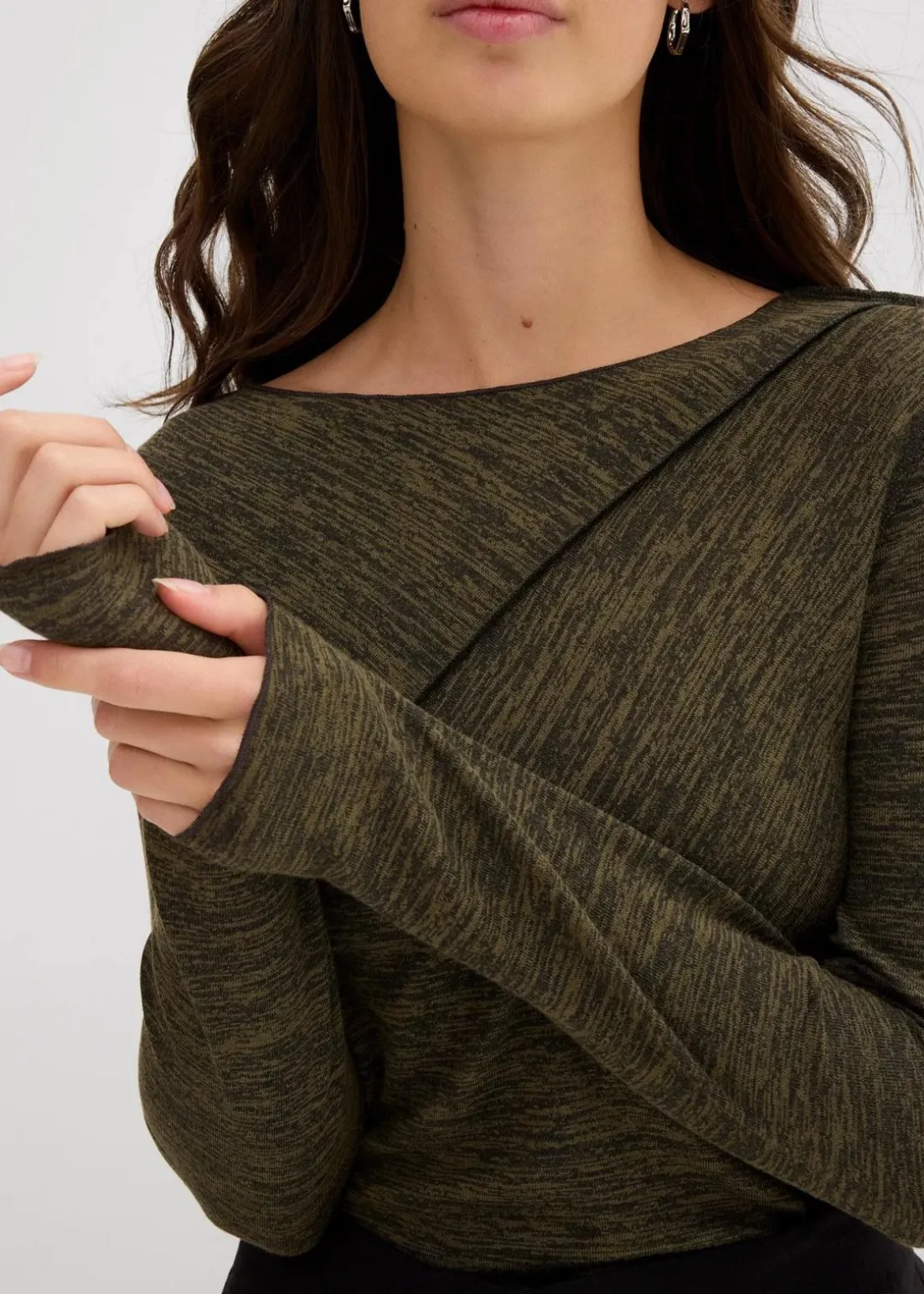 Langarmshirt aus softem Viskose-Mix