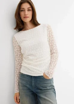 Langarmshirt aus Spitze