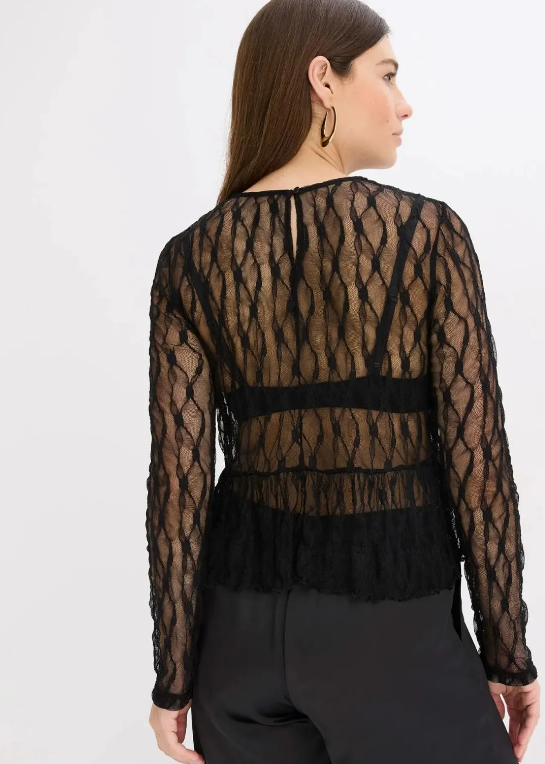 Langarmshirt aus Spitze