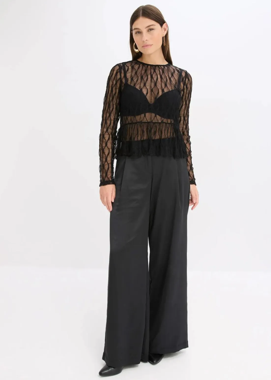 Langarmshirt aus Spitze