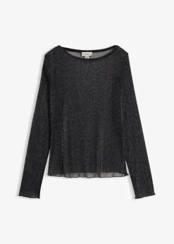 Langarmshirt aus transparentem Mesh