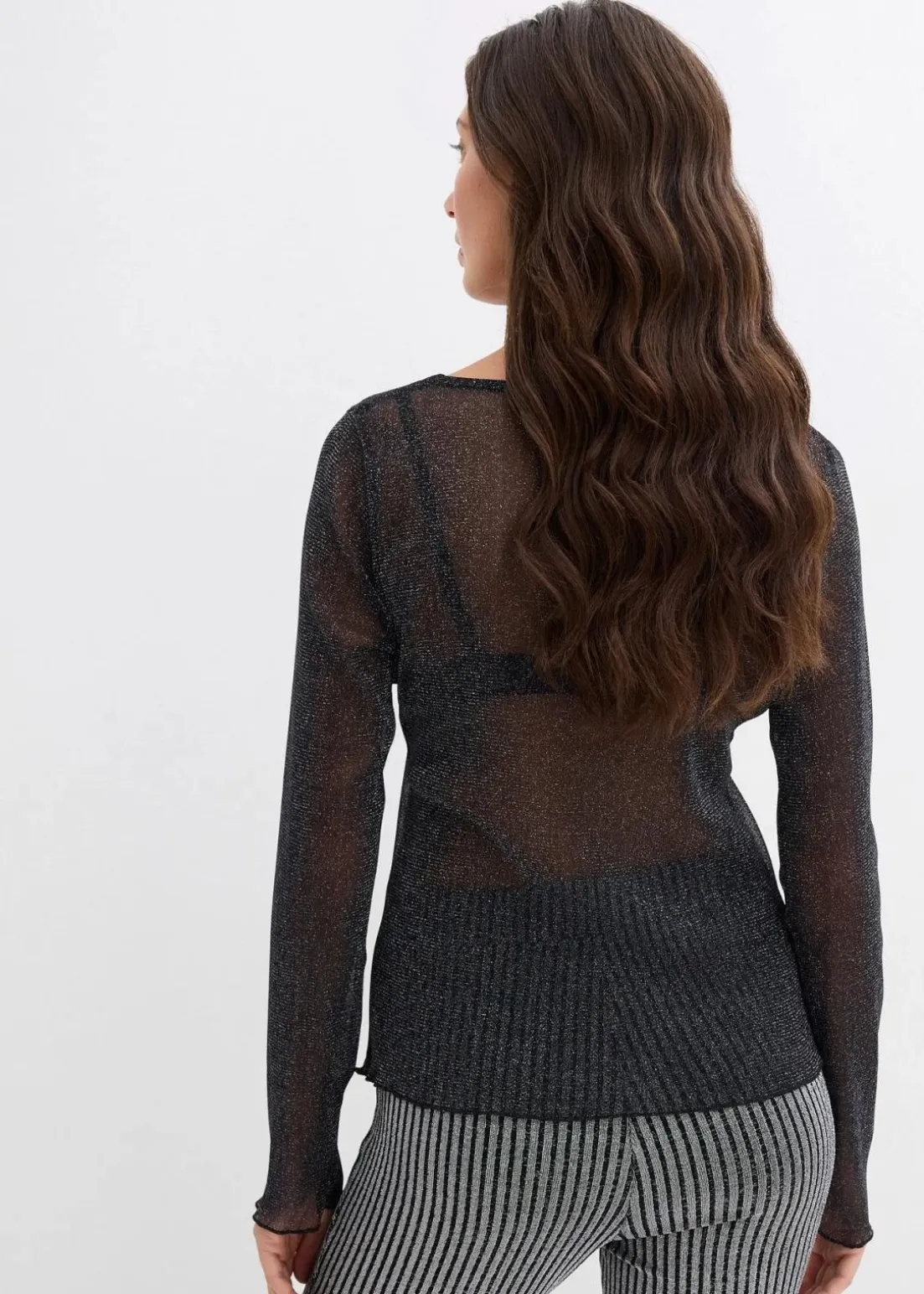 Langarmshirt aus transparentem Mesh