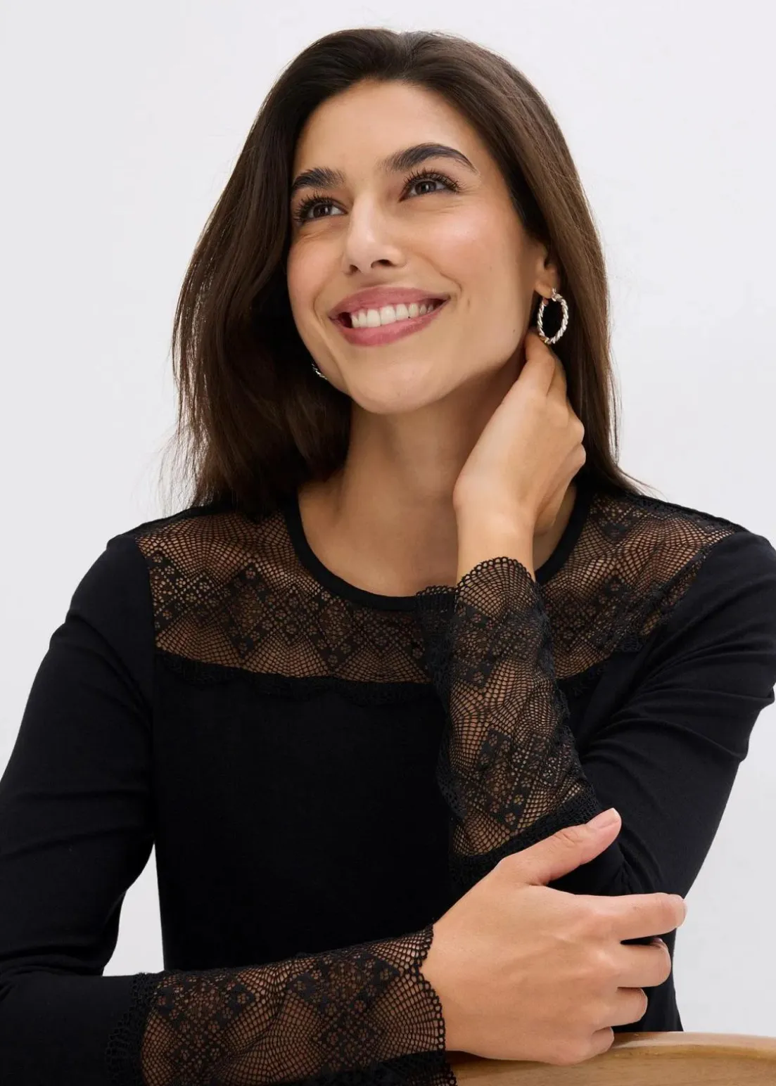 Langarmshirt aus Viskose