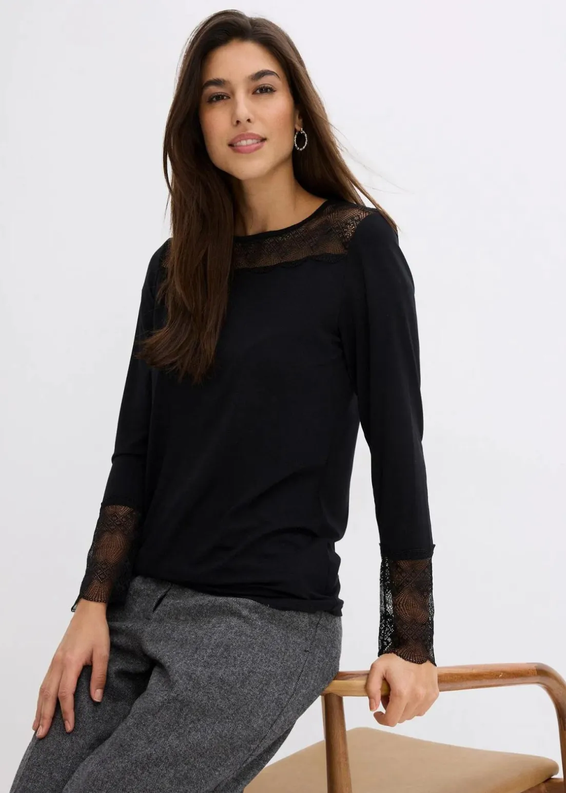 Langarmshirt aus Viskose