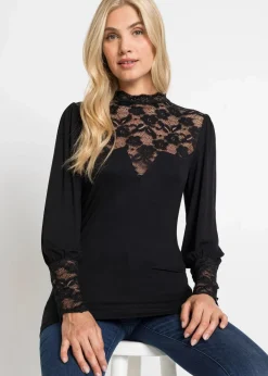 Langarmshirt aus Viskose-Mix