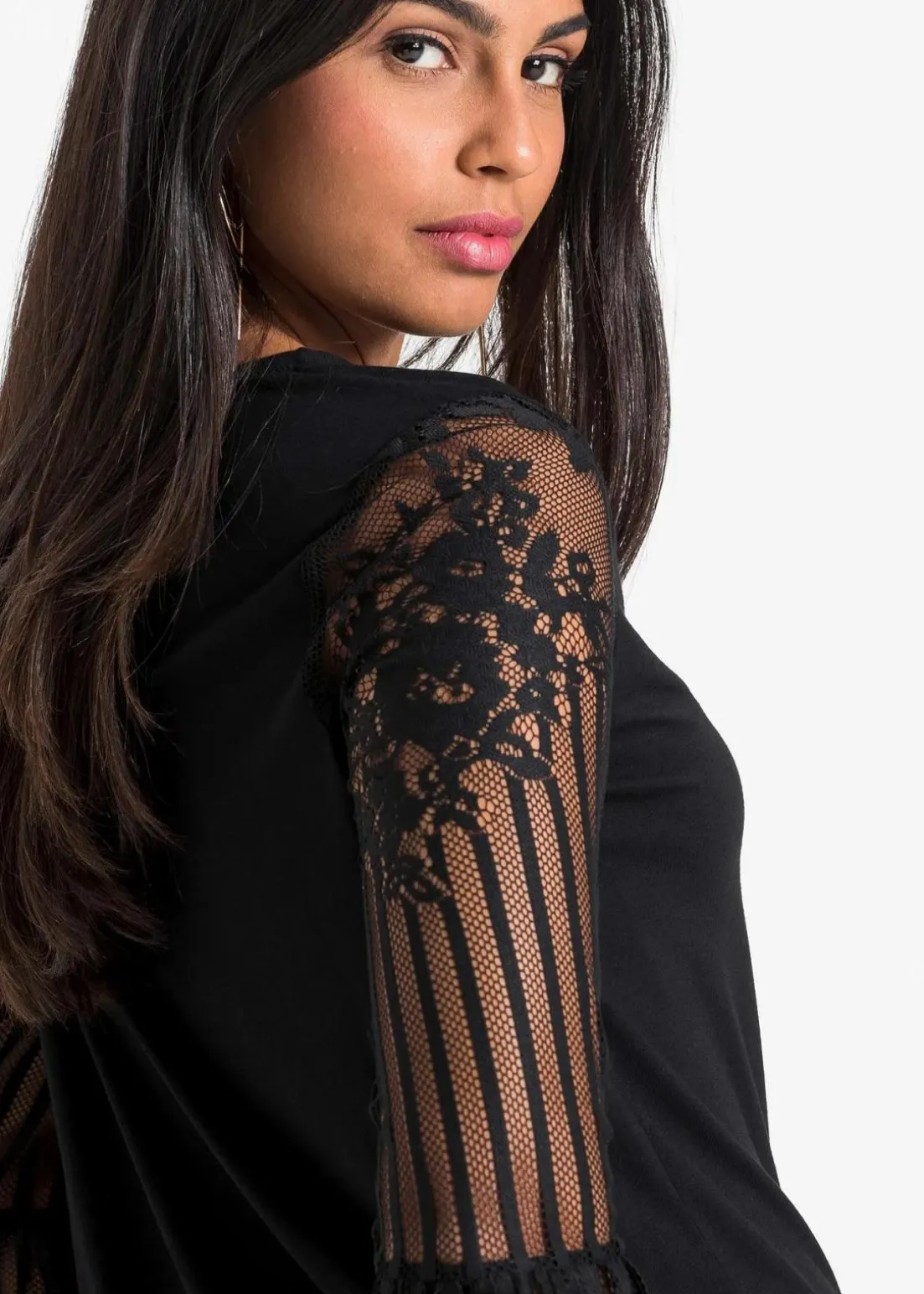 Langarmshirt aus Viskose-Mix