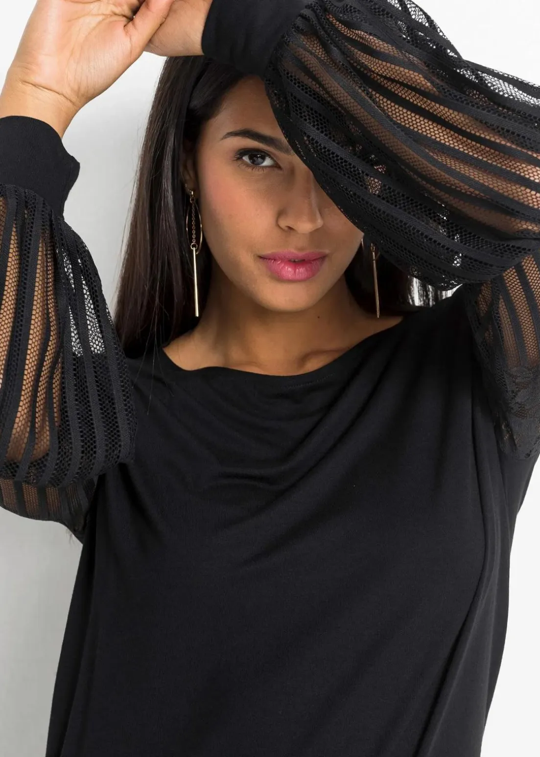 Langarmshirt aus Viskose-Mix