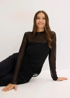 Langarmshirt aus zartem Mesh