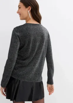 Langarmshirt mit Glitzergarn