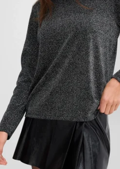 Langarmshirt mit Glitzergarn