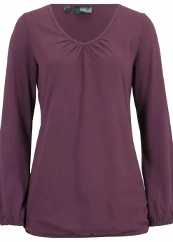 Langarmshirt mit Gummizug aus reiner Baumwolle