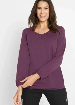 Langarmshirt mit Gummizug aus reiner Baumwolle