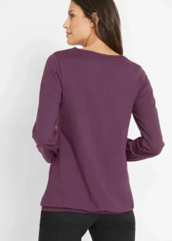 Langarmshirt mit Gummizug aus reiner Baumwolle