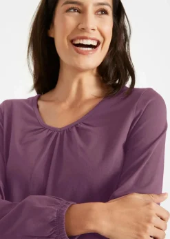 Langarmshirt mit Gummizug aus reiner Baumwolle