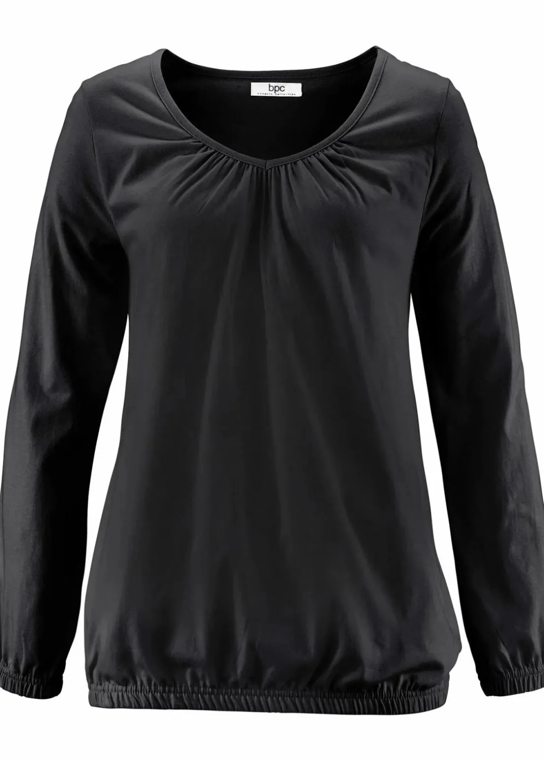 Langarmshirt mit Gummizug aus reiner Baumwolle