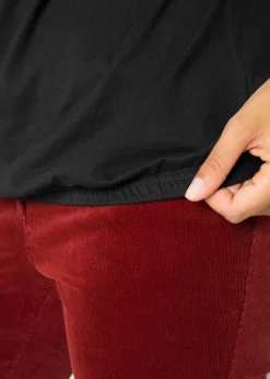 Langarmshirt mit Gummizug aus reiner Baumwolle