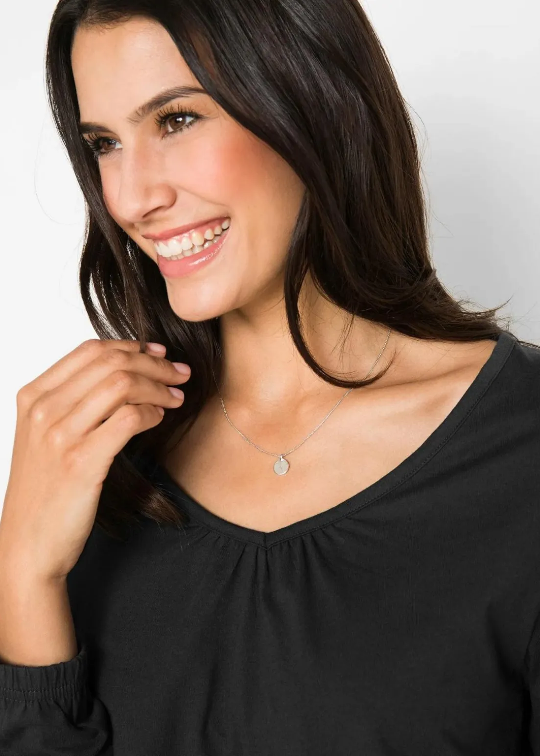 Langarmshirt mit Gummizug aus reiner Baumwolle