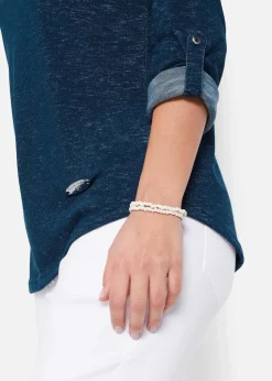 Langarmshirt mit Knopfleiste aus Baumwoll-Mix