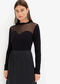 Langarmshirt mit Mesh