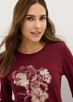 Langarmshirt mit Pailletten