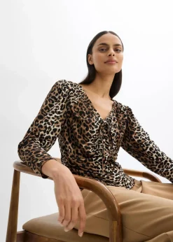 Langarmshirt mit Raff-Details