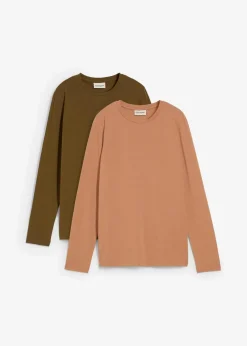 Langarmshirt mit reiner Bio-Baumwolle (2er Pack)