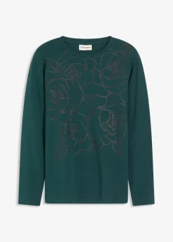 Langarmshirt mit Rosendruck