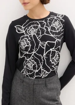 Langarmshirt mit Rosendruck