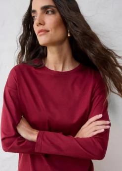 Langarmshirt mit Seidenanteil