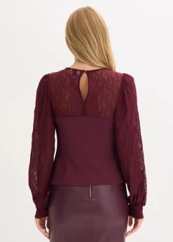 Langarmshirt mit Spitze