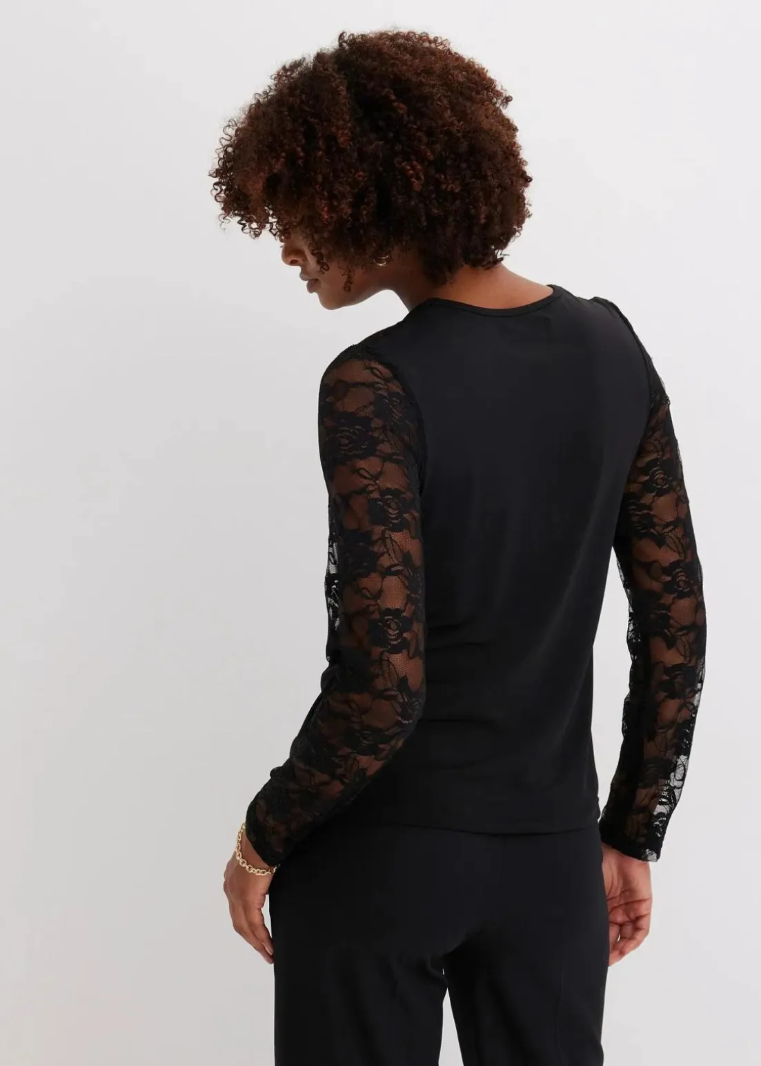 Langarmshirt mit Spitze