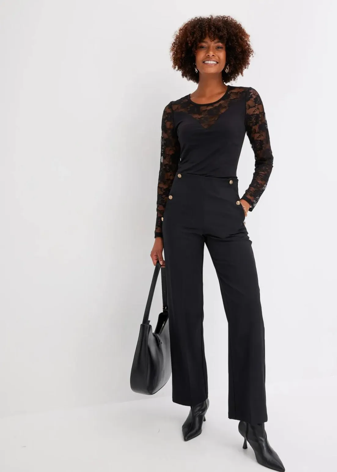 Langarmshirt mit Spitze