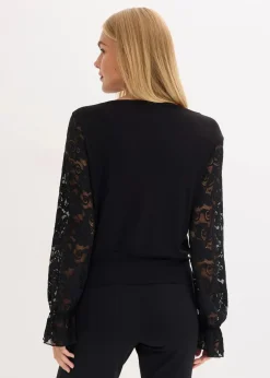 Langarmshirt mit Spitze
