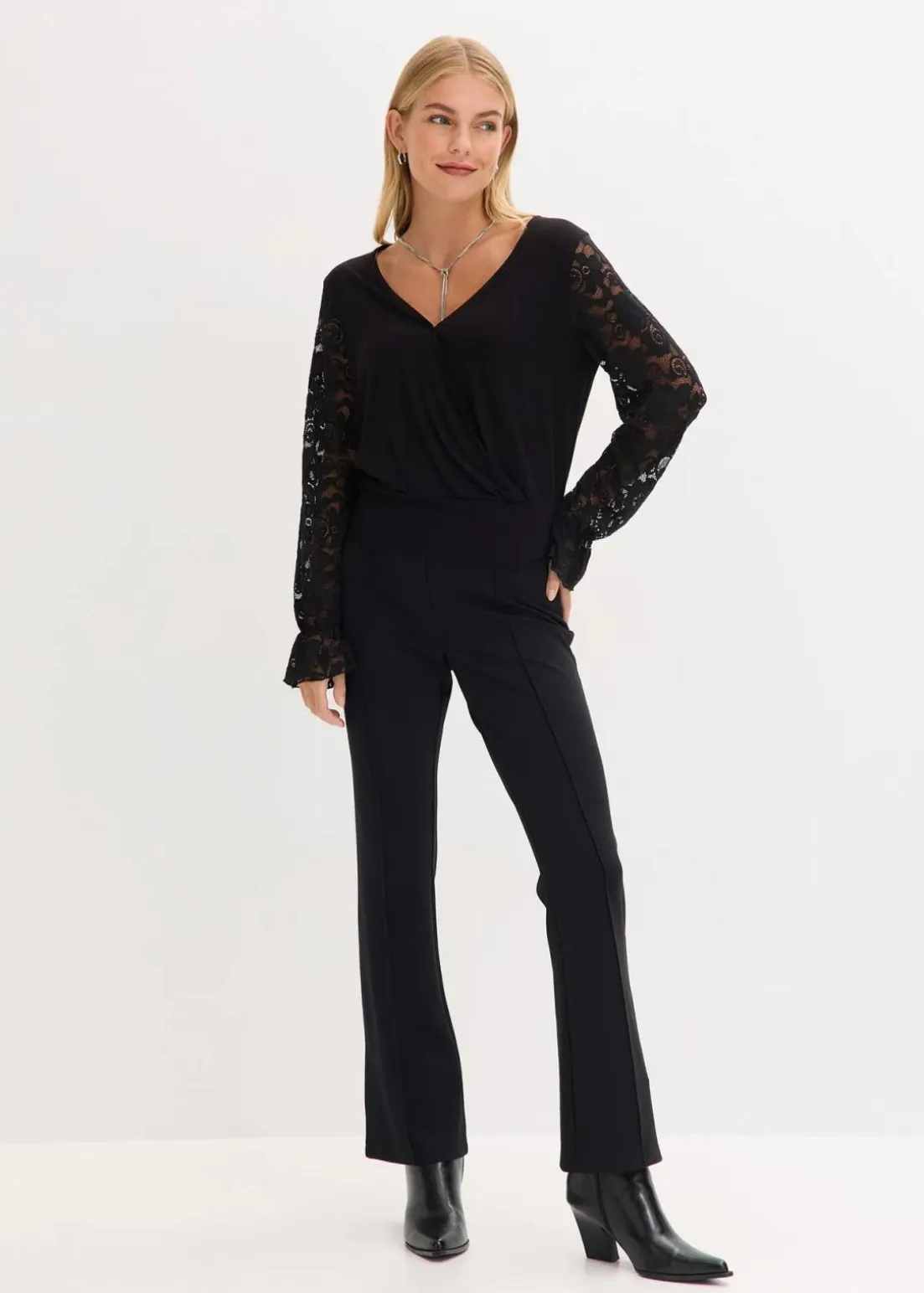 Langarmshirt mit Spitze