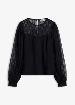 Langarmshirt mit Spitze