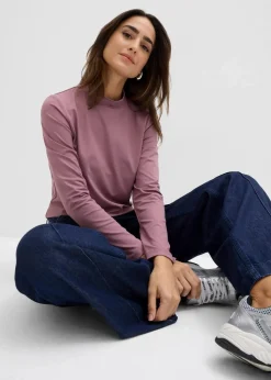 Langarmshirt mit Stehkragen mit recyceltem Polyamid