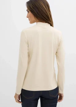 Langarmshirt mit Stehkragen mit recyceltem Polyamid