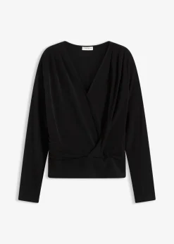 Langarmshirt mit tiefem Ausschnitt