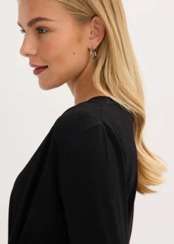 Langarmshirt mit tiefem Ausschnitt