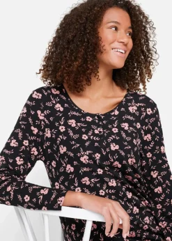 Lange Shirt-Tunika aus Viskose-Mischung