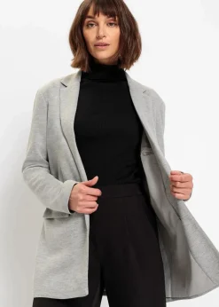 Langer Jersey-Blazer mit Taschen