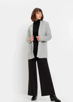 Langer Jersey-Blazer mit Taschen