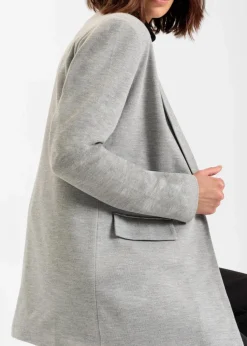 Langer Jersey-Blazer mit Taschen