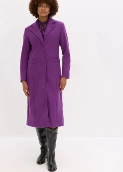 Langer Mantel in Wolloptik