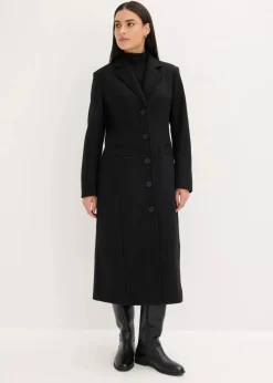 Langer Mantel in Wolloptik