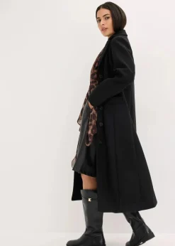 Langer Mantel in Wolloptik