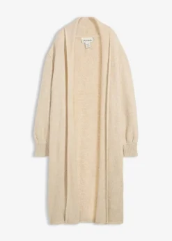 Langer Strickmantel in Hairy Optik