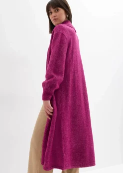 Langer Strickmantel in Hairy Optik